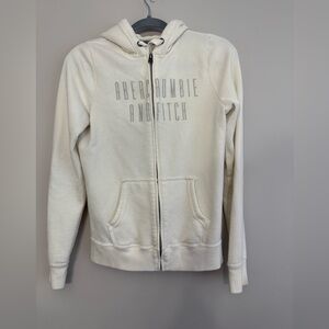 Abercrombie & Fitch Off-White Zip-Up Hoodie Women’s Small